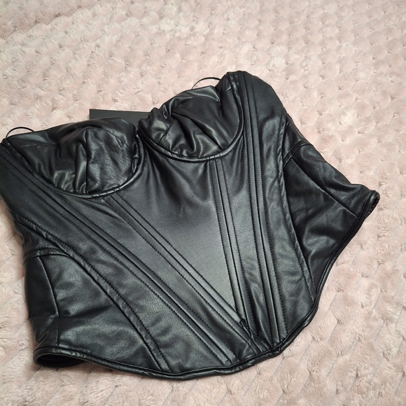 Fashion Nova / Bae For Tonight - Faux Leather Corset Top- W Sz Medium - Picture 11 of 11